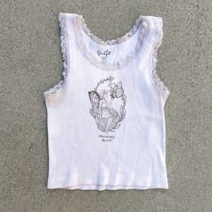 BRANDY MELVILLE JOHN GALT WHITE LACE FAIRY TANK TOP